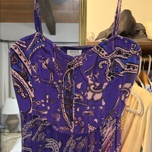 HEMANT & NANDITA Purple and Pink Paisley Dress